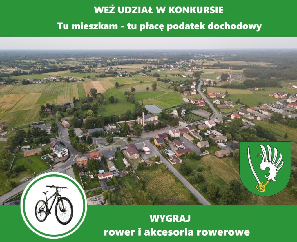 Zdjęcie z drona centrum miejscowości Poświętne.