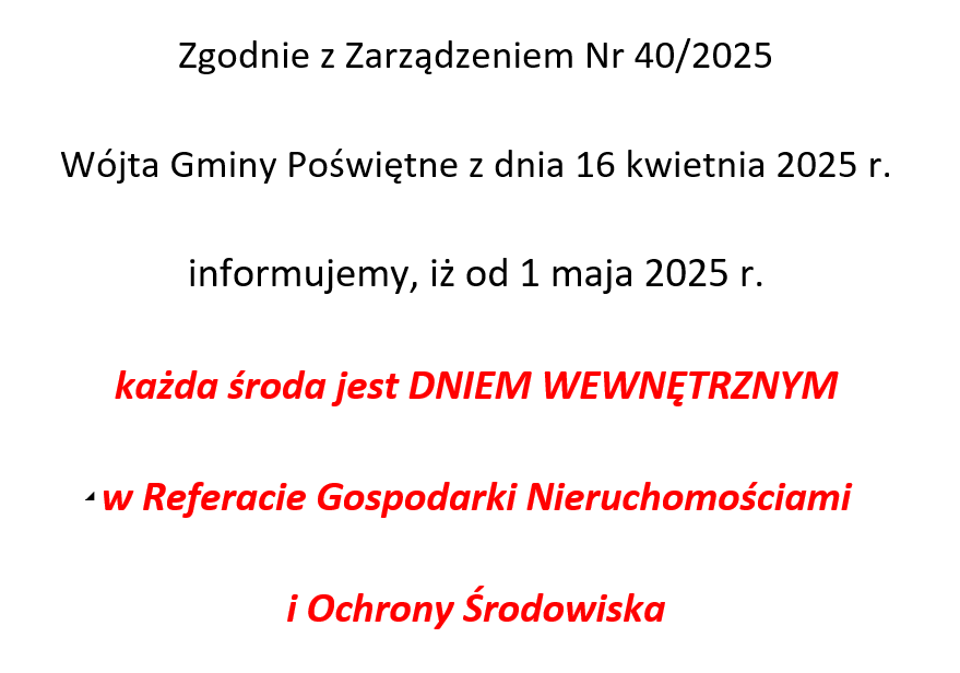 Dzień wewnętrzny w Referacie Gospodarki Nieruchomościami i Ochronie Środowiska