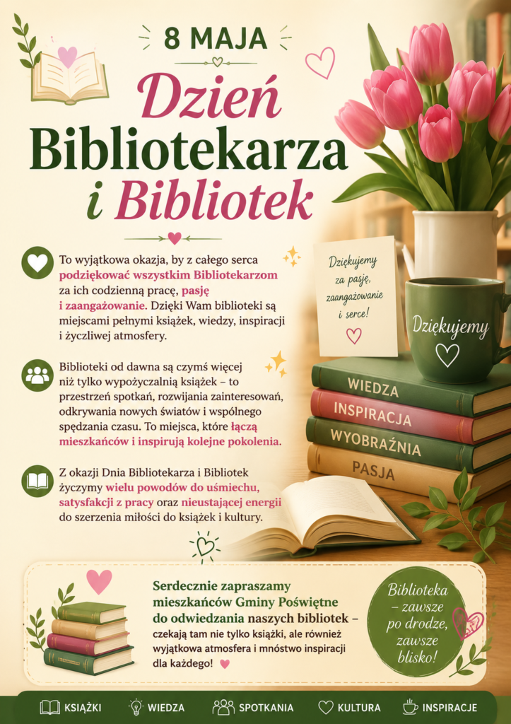 8 maja obchodzimy Dzień Bibliotekarza i Bibliotek