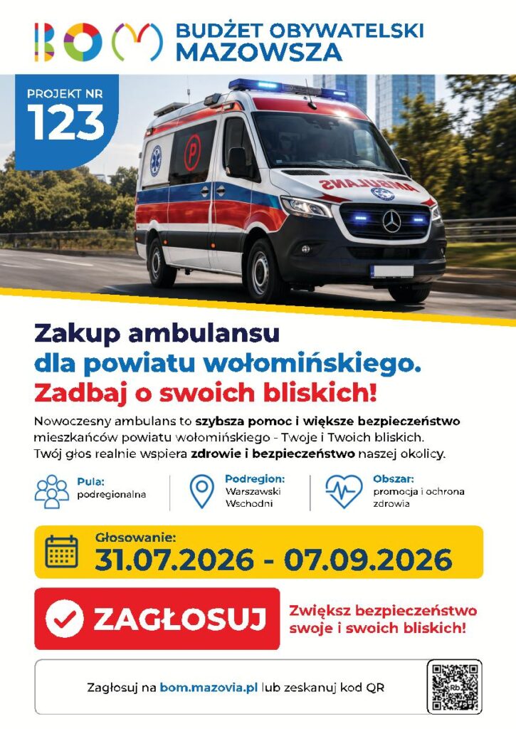 BUDŻET OBYWATELSKI MAZOWSZA - Zakup ambulansu dla powiatu wołomińskiego