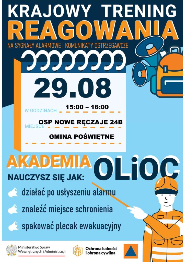 29 sierpnia przyjdź na Krajowy Trening Reagowania!