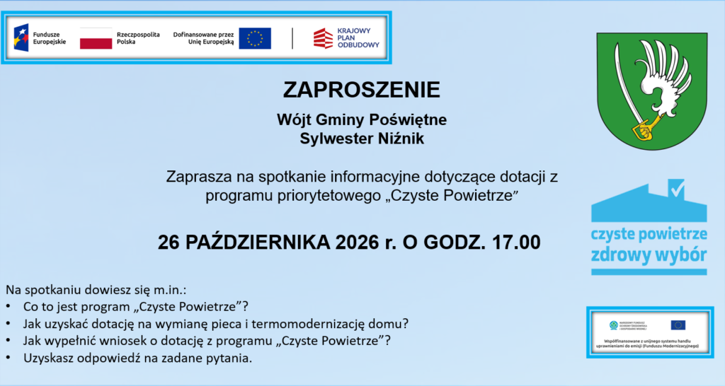 Spotkanie informacyjne dotyczące dotacji z programu priorytetowego "Czyste Powietrze"